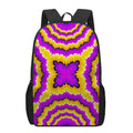 Yellow Explosion Moving Optical Illusion 17 Inch Backpack