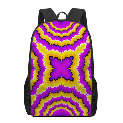 Yellow Explosion Moving Optical Illusion 17 Inch Backpack