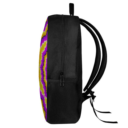 Yellow Explosion Moving Optical Illusion 17 Inch Backpack