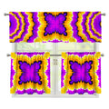 Yellow Explosion Moving Optical Illusion 3 Piece Kitchen Curtains