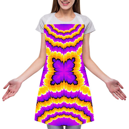Yellow Explosion Moving Optical Illusion Adjustable Apron