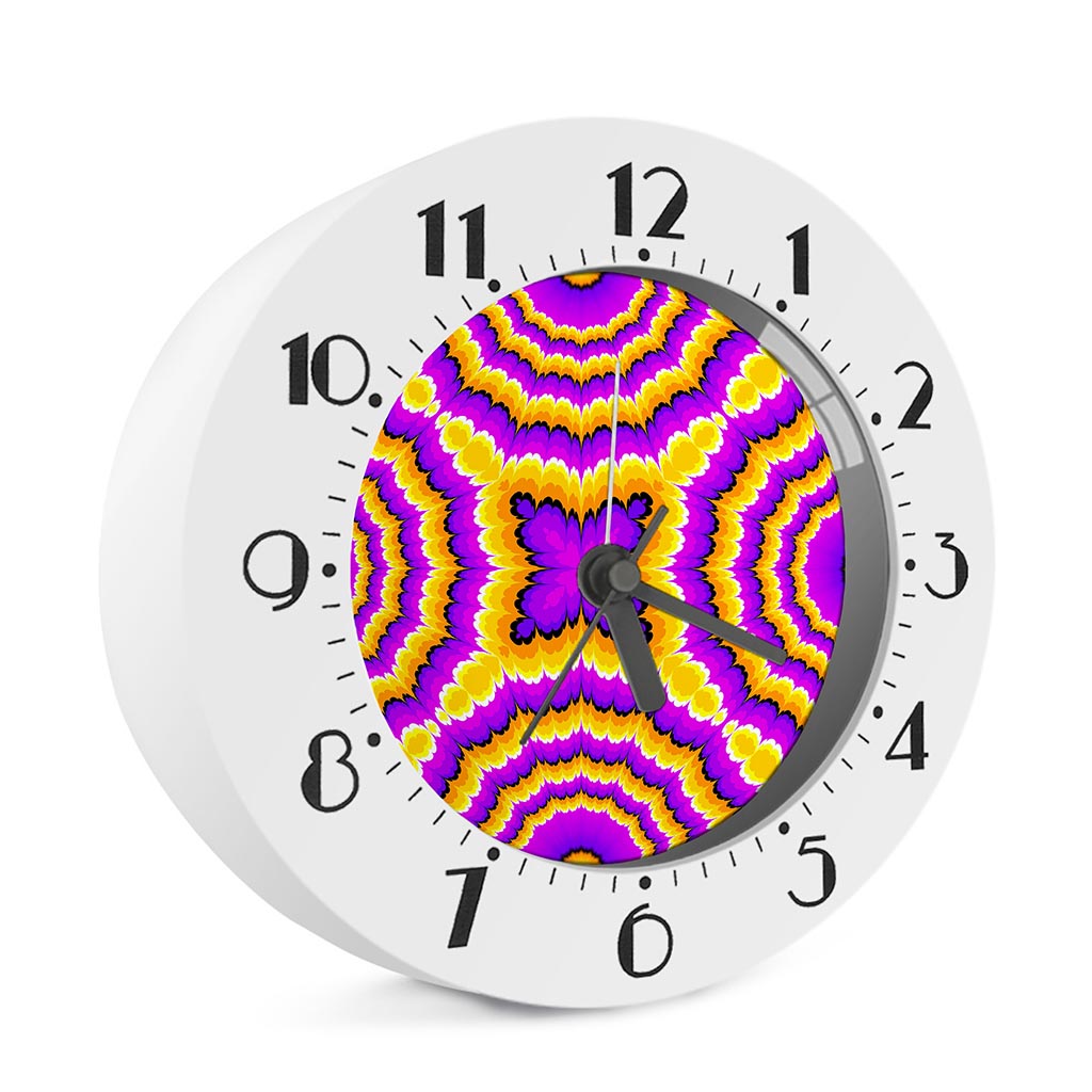 Yellow Explosion Moving Optical Illusion Alarm Clock