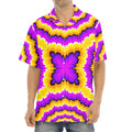 Yellow Explosion Moving Optical Illusion Aloha Shirt