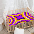 Yellow Explosion Moving Optical Illusion Baby Crib Sheet