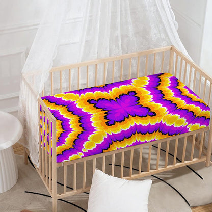Yellow Explosion Moving Optical Illusion Baby Crib Sheet