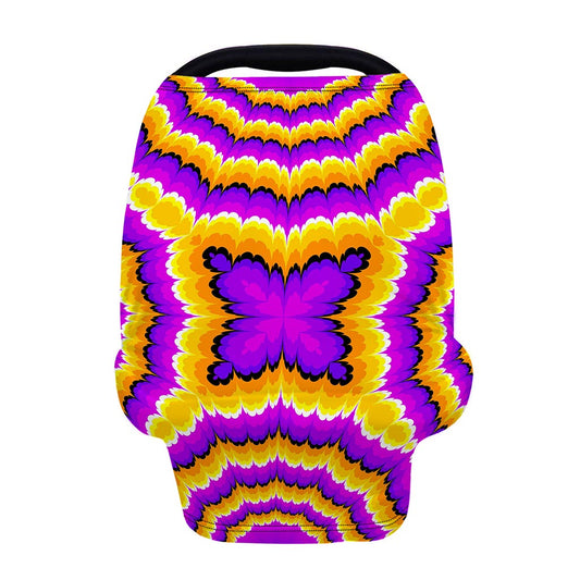Yellow Explosion Moving Optical Illusion Baby Seat Cover