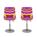 Yellow Explosion Moving Optical Illusion Bar Stool Covers