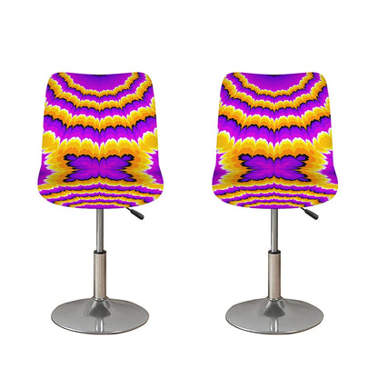 Yellow Explosion Moving Optical Illusion Bar Stool Covers