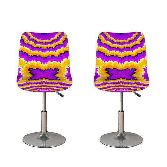 Yellow Explosion Moving Optical Illusion Bar Stool Covers