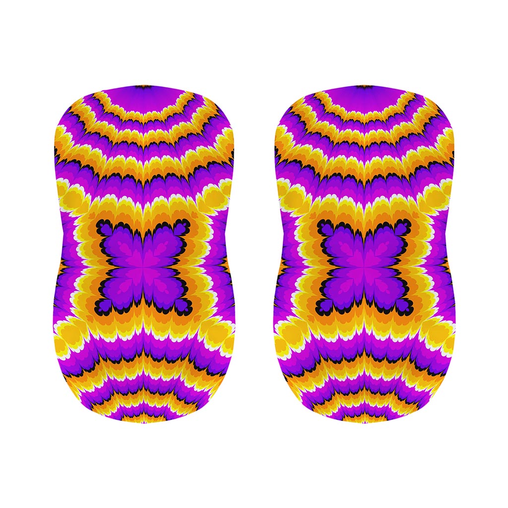 Yellow Explosion Moving Optical Illusion Bar Stool Covers