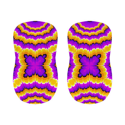 Yellow Explosion Moving Optical Illusion Bar Stool Covers