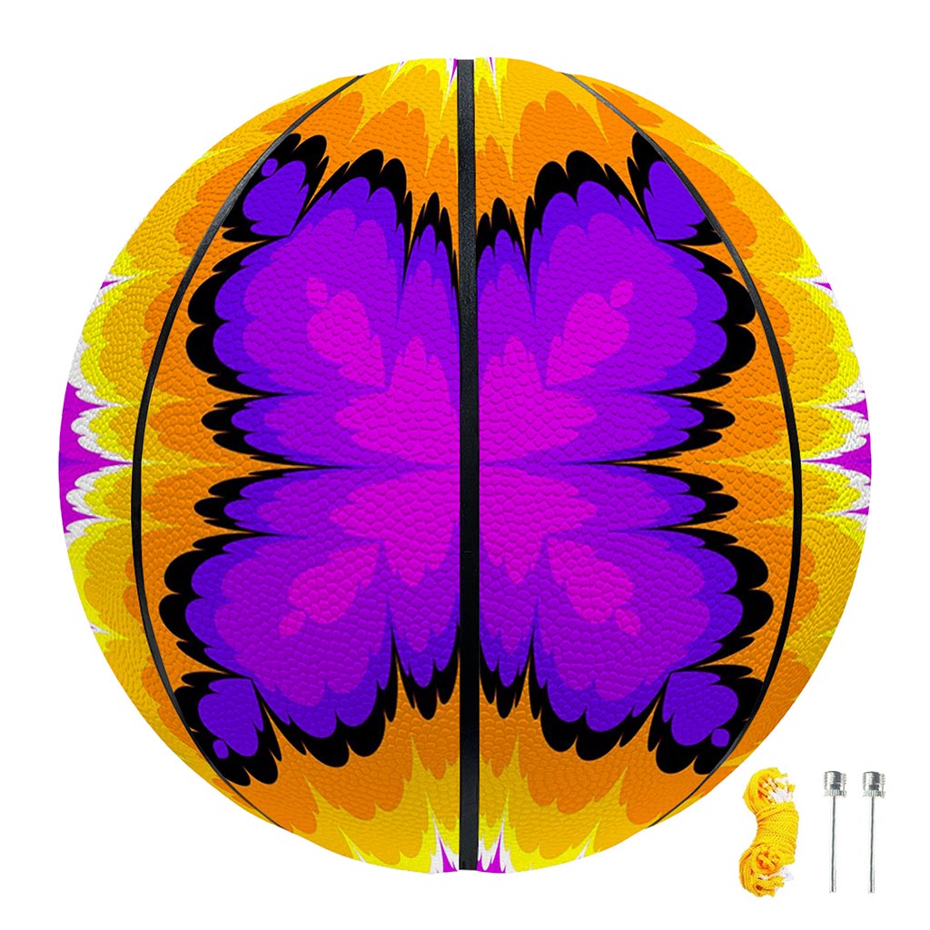 Yellow Explosion Moving Optical Illusion Basketball