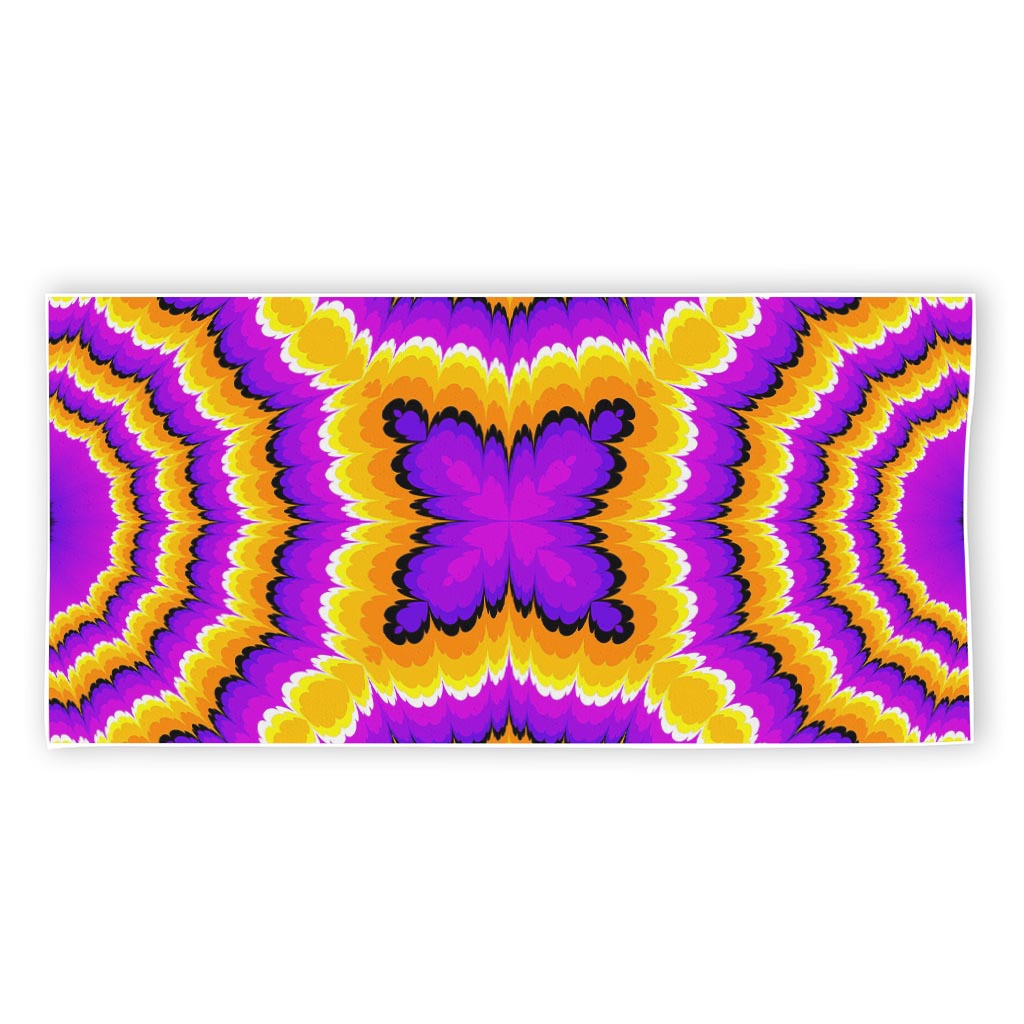 Yellow Explosion Moving Optical Illusion Beach Towel