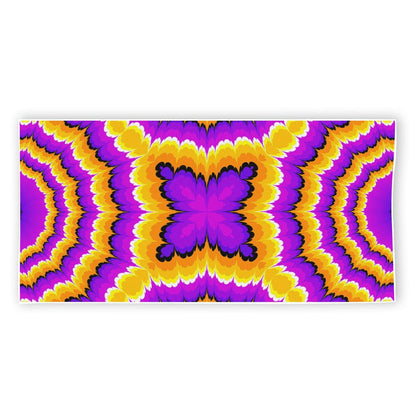 Yellow Explosion Moving Optical Illusion Beach Towel