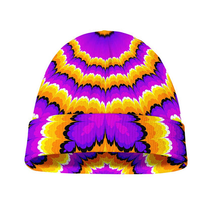 Yellow Explosion Moving Optical Illusion Beanie