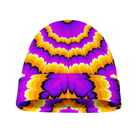 Yellow Explosion Moving Optical Illusion Beanie