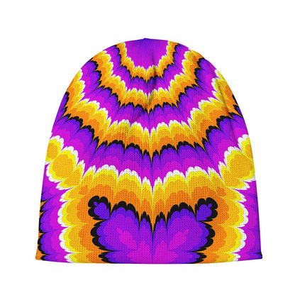 Yellow Explosion Moving Optical Illusion Beanie