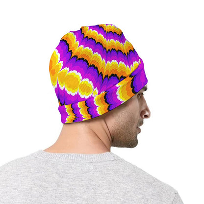 Yellow Explosion Moving Optical Illusion Beanie