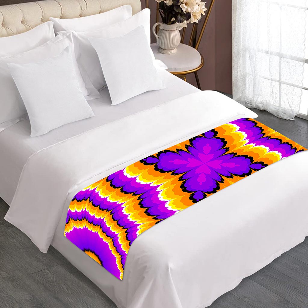 Yellow Explosion Moving Optical Illusion Bed Runner