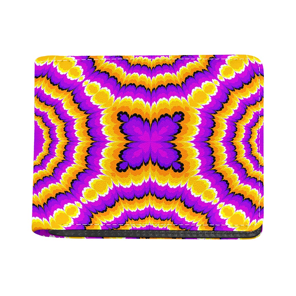 Yellow Explosion Moving Optical Illusion Bifold Wallet