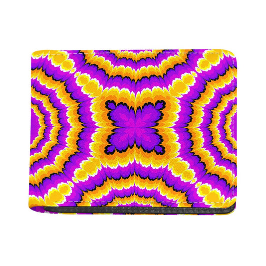 Yellow Explosion Moving Optical Illusion Bifold Wallet