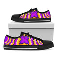 Yellow Explosion Moving Optical Illusion Black Low Top Sneakers