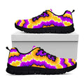 Yellow Explosion Moving Optical Illusion Black Running Shoes