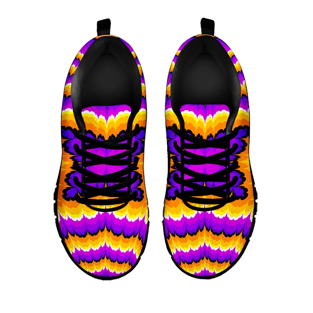 Yellow Explosion Moving Optical Illusion Black Running Shoes