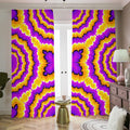 Yellow Explosion Moving Optical Illusion Dimout Pencil Pleat Curtains
