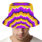 Yellow Explosion Moving Optical Illusion Bucket Hat