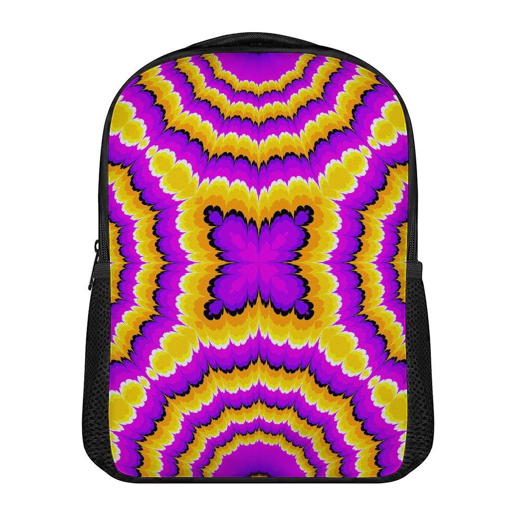 Yellow Explosion Moving Optical Illusion Casual Backpack