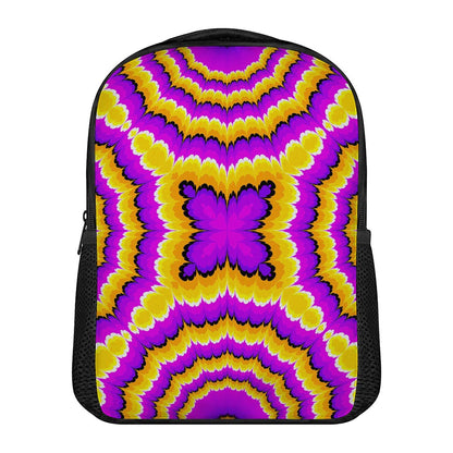 Yellow Explosion Moving Optical Illusion Casual Backpack
