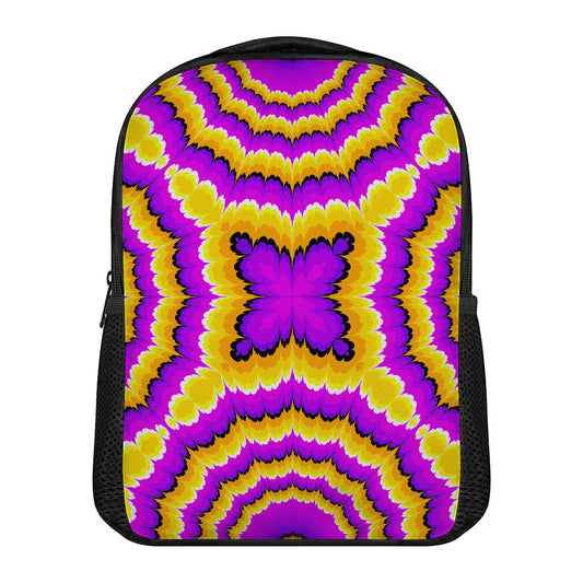 Yellow Explosion Moving Optical Illusion Casual Backpack