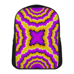 Yellow Explosion Moving Optical Illusion Casual Backpack