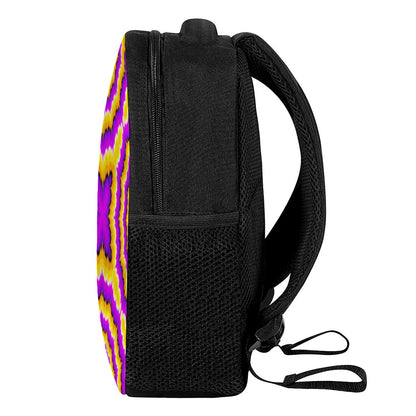 Yellow Explosion Moving Optical Illusion Casual Backpack