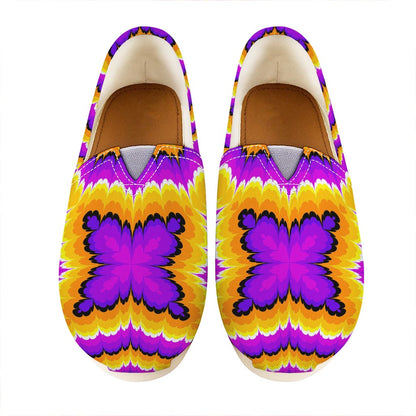 Yellow Explosion Moving Optical Illusion Casual Shoes