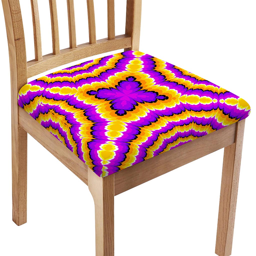 Yellow Explosion Moving Optical Illusion Chair Cushion Cover