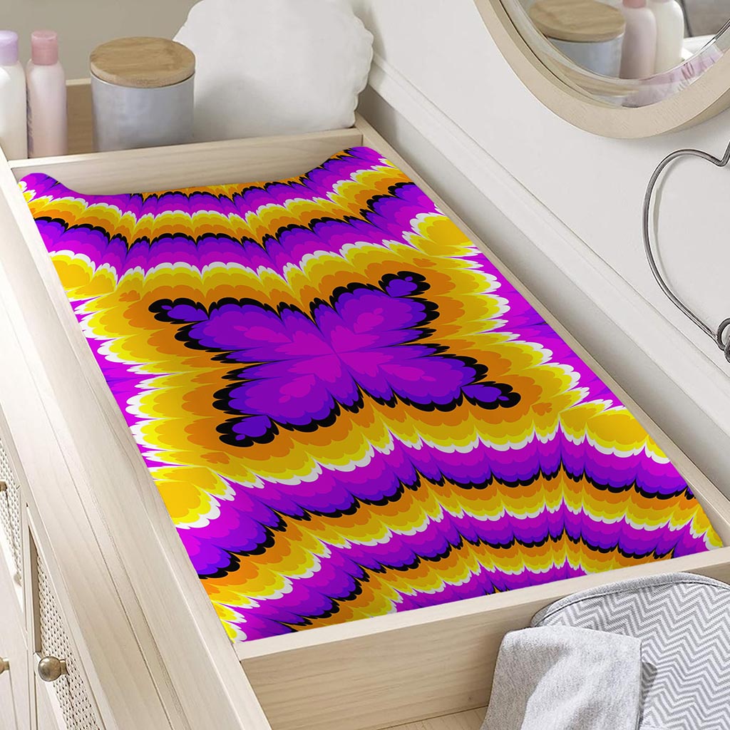 Yellow Explosion Moving Optical Illusion Changing Pad Cover
