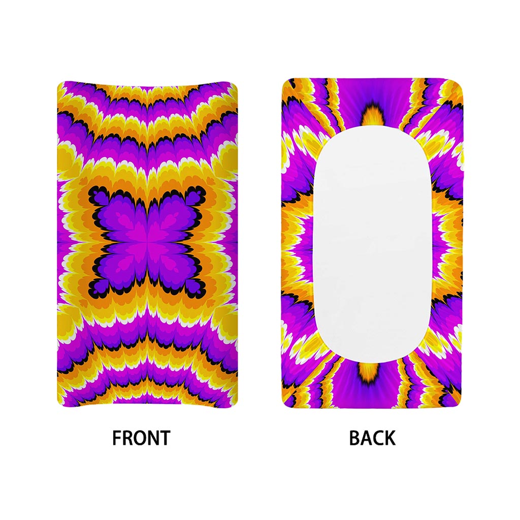 Yellow Explosion Moving Optical Illusion Changing Pad Cover