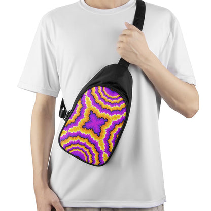 Yellow Explosion Moving Optical Illusion Chest Bag