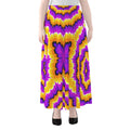Yellow Explosion Moving Optical Illusion Chiffon Maxi Skirt