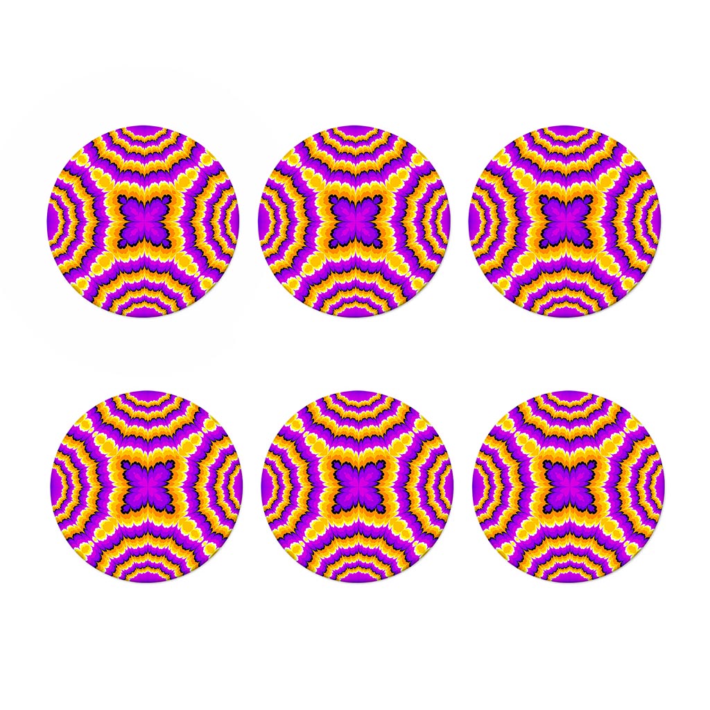 Yellow Explosion Moving Optical Illusion Coaster Set