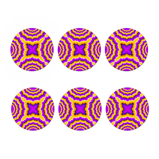 Yellow Explosion Moving Optical Illusion Coaster Set