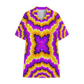 Yellow Explosion Moving Optical Illusion Cotton Hawaiian Shirt