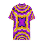 Yellow Explosion Moving Optical Illusion Cotton Hawaiian Shirt