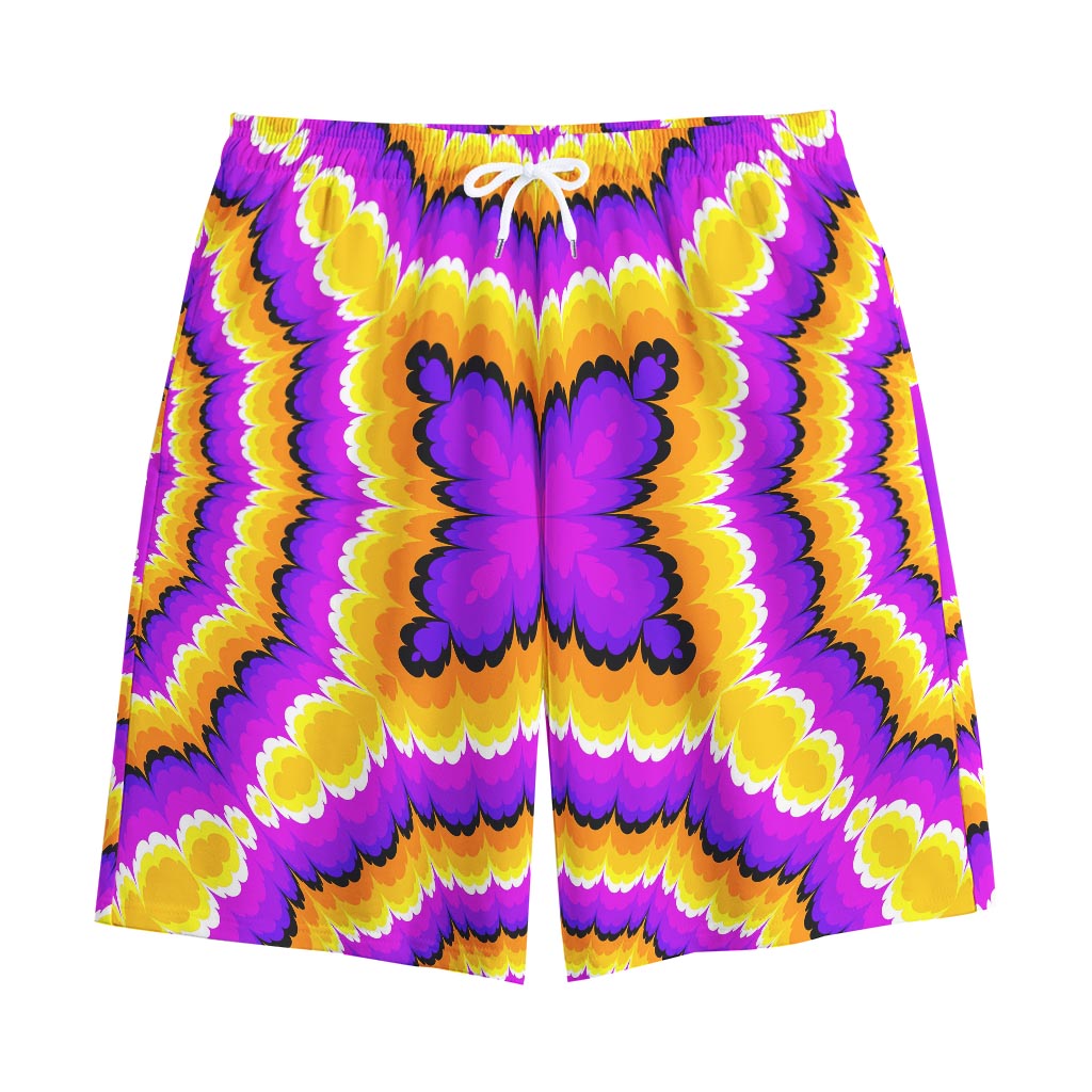 Yellow Explosion Moving Optical Illusion Cotton Shorts