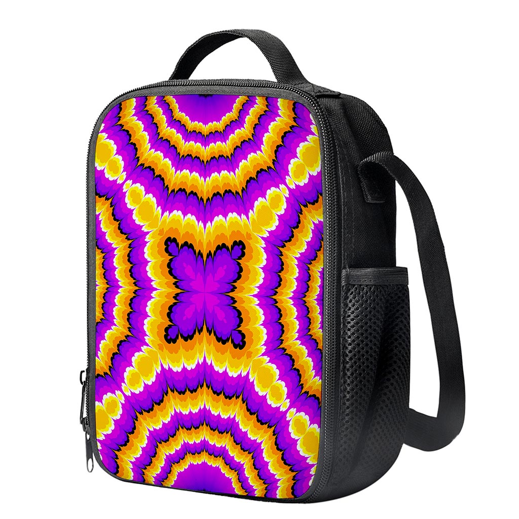 Yellow Explosion Moving Optical Illusion Crossbody Lunch Bag