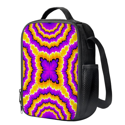 Yellow Explosion Moving Optical Illusion Crossbody Lunch Bag