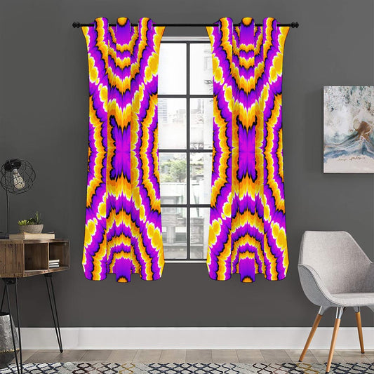 Yellow Explosion Moving Optical Illusion Curtain