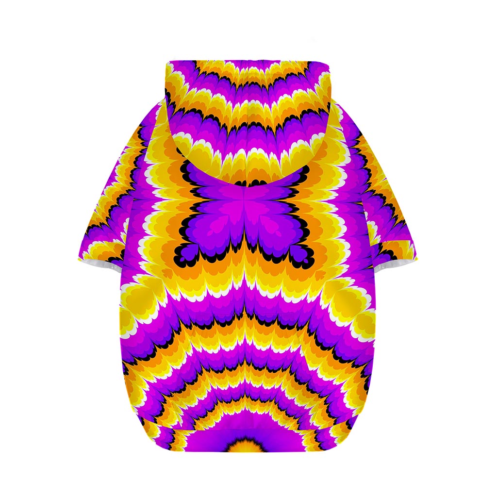 Yellow Explosion Moving Optical Illusion Dog Zip Up Hoodie